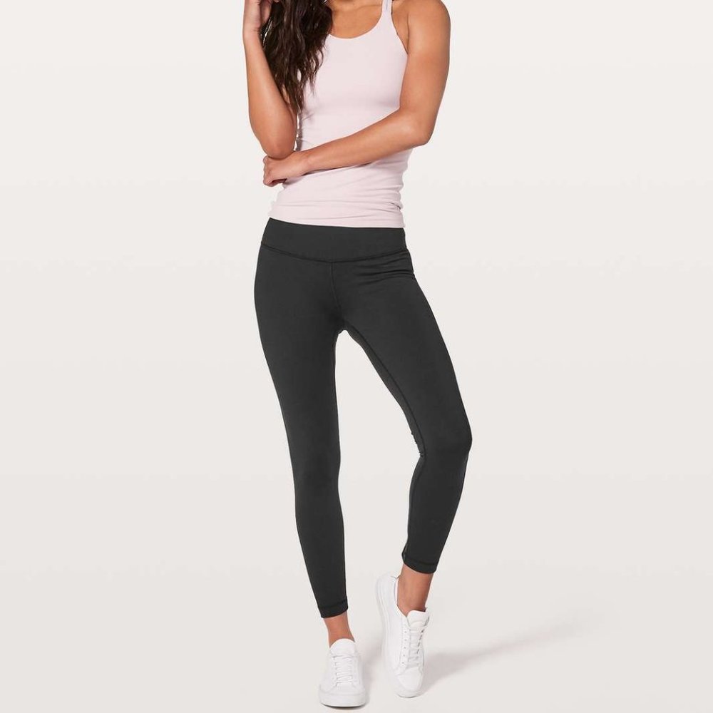 Lululemon Hi-Rise Wunder Under 7/8 Leggings, Full-On Luon, Black, Size 4